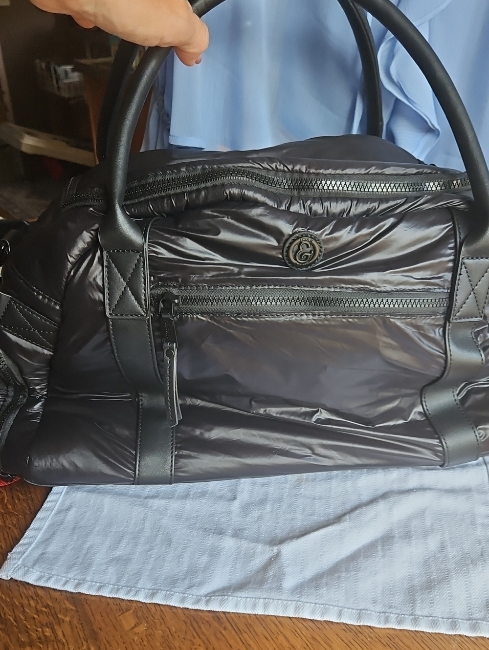 Black Quilted Travel Duffel Bag - Joan And David